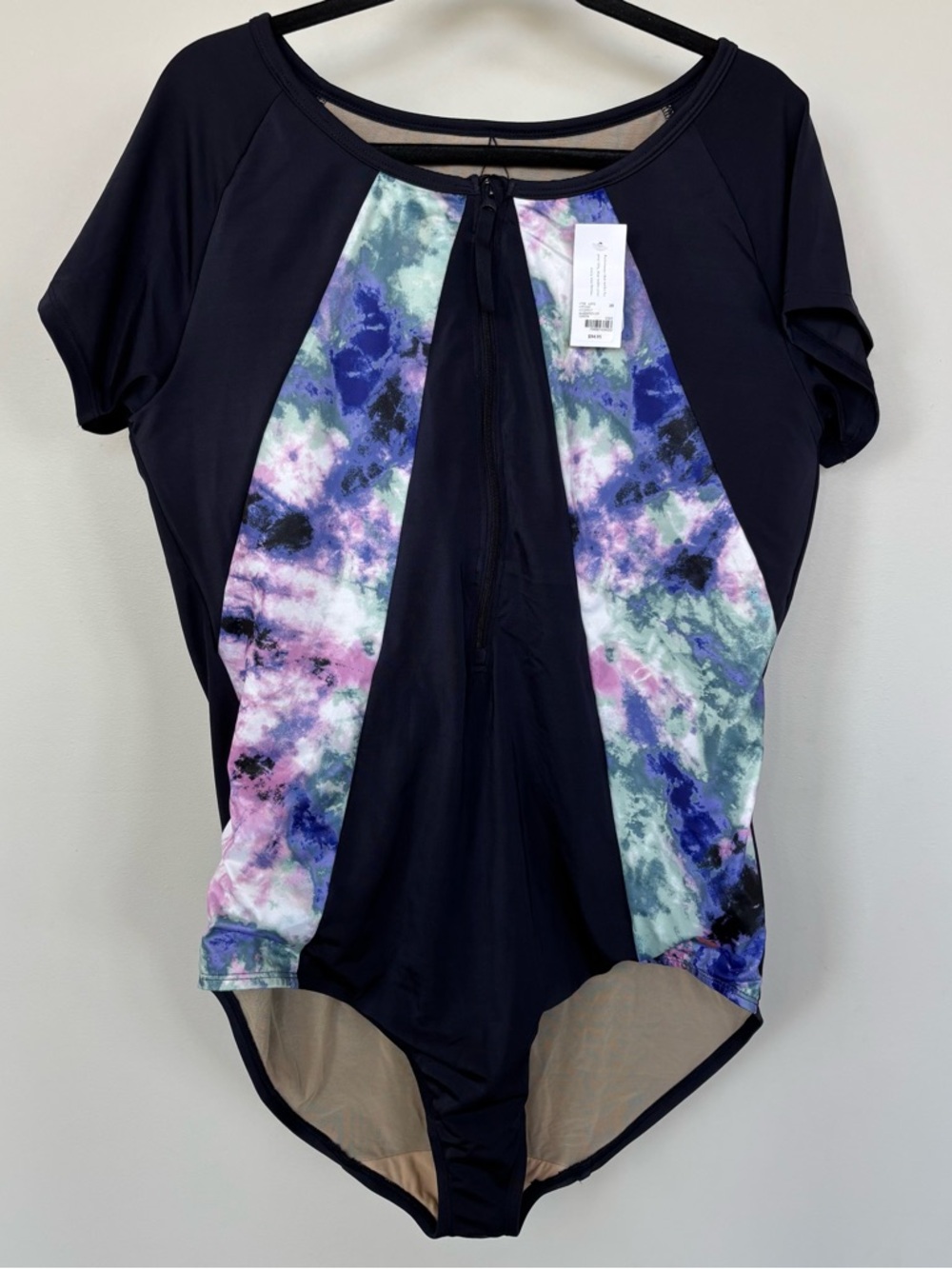 Livi One Piece Short Sleeve Zip Up‎ Swimsuit Size 20
